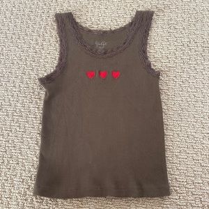 Brandy Melville heart lace tank top